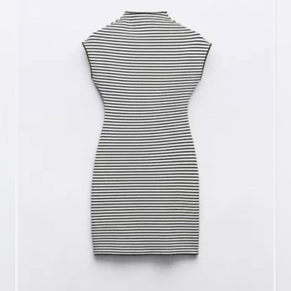 ZARA Striped Black and White Dress